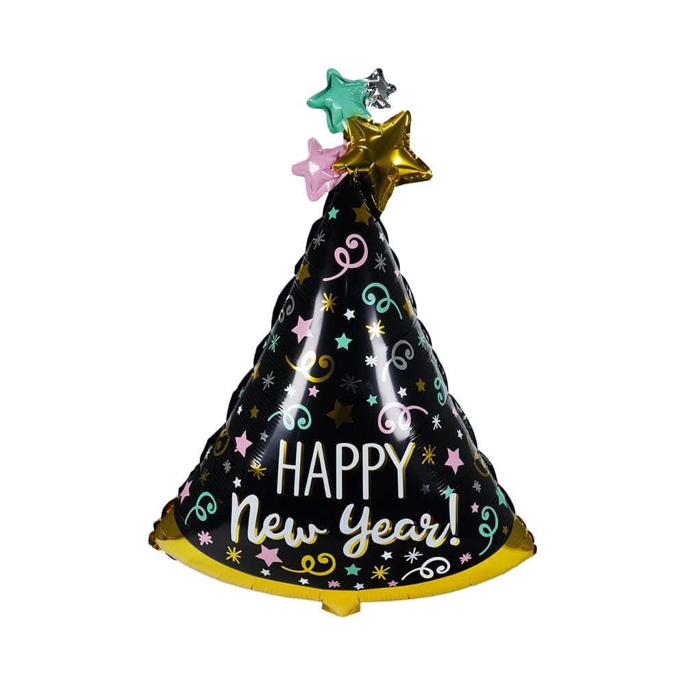 ลูกโป่งฟอยล์ HAPPY NEW YEAR SNAZZ 18 นิ้ว สีดำ-ทอง