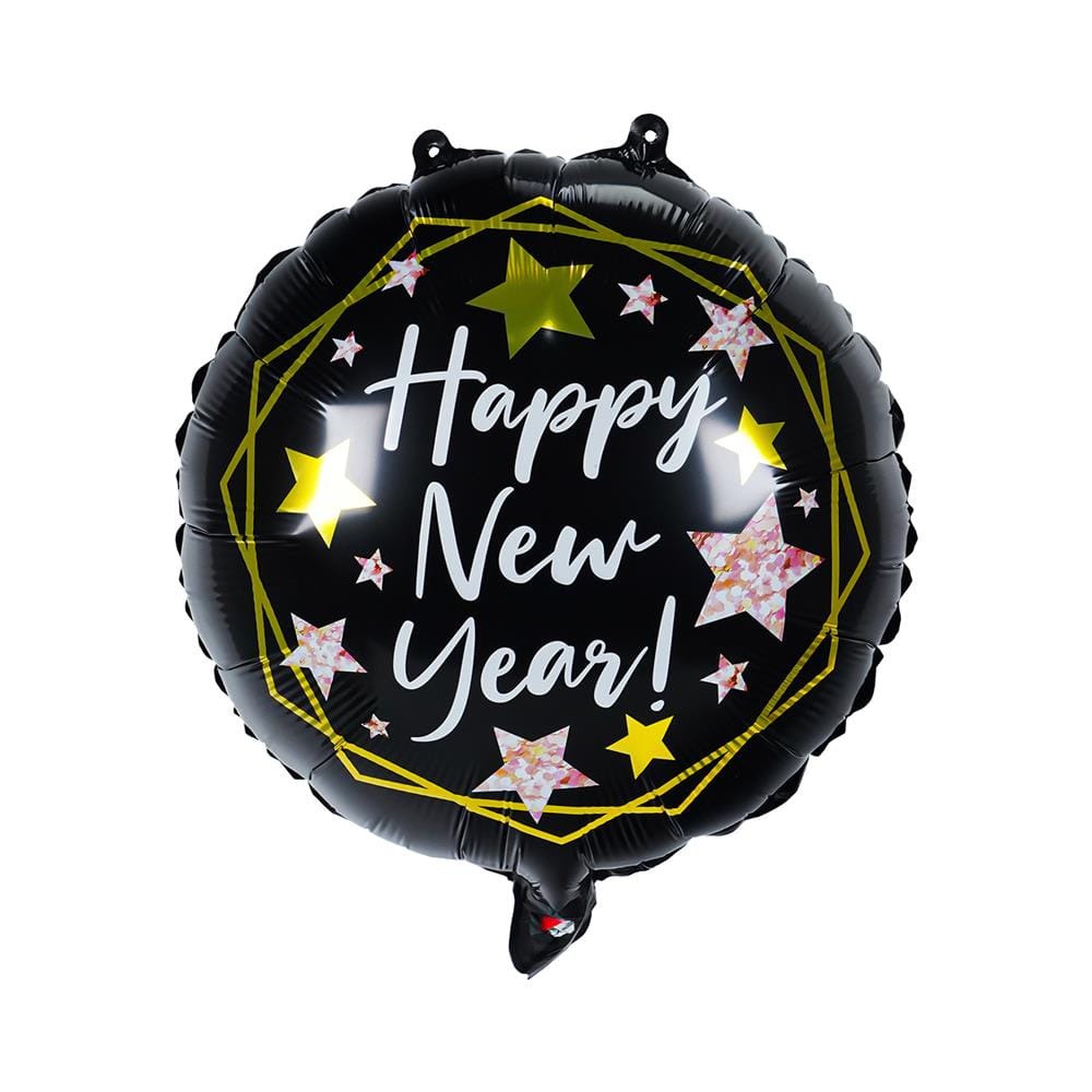 ลูกโป่งฟอยล์ HAPPY NEW YEAR SNAZZ 18 นิ้ว สีดำ-ทอง