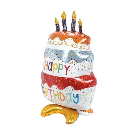 ลูกโป่งฟอยล์ HAPPY BIRTHDAY CAKE SNAZZ 34 นิ้ว สีแดง-ทอง_1