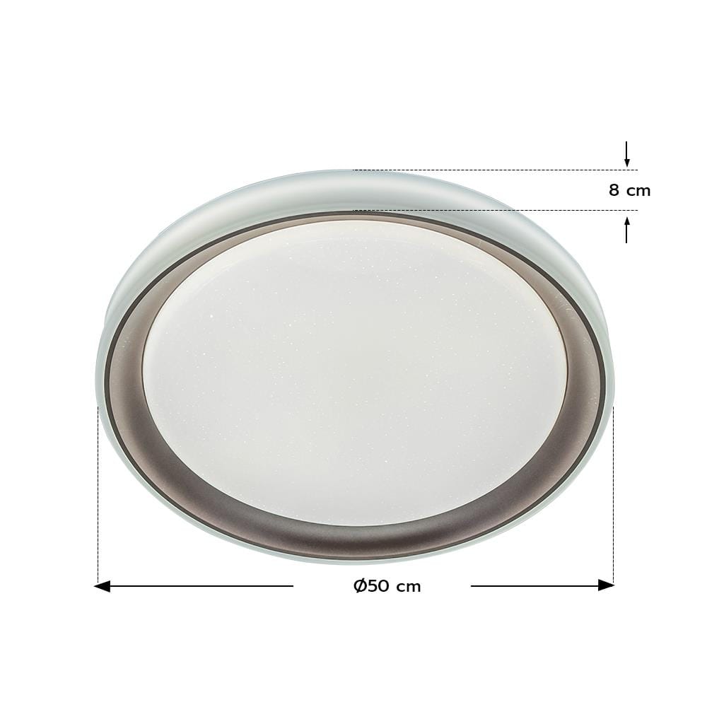 ไฟเพดาน LED STARLIGHT 04-CL-20369-BR 65 วัตต์ DAYLIGHT/COOL WHITE/WARMWHITE 19 นิ้ว สีขาว/น้ำตาล