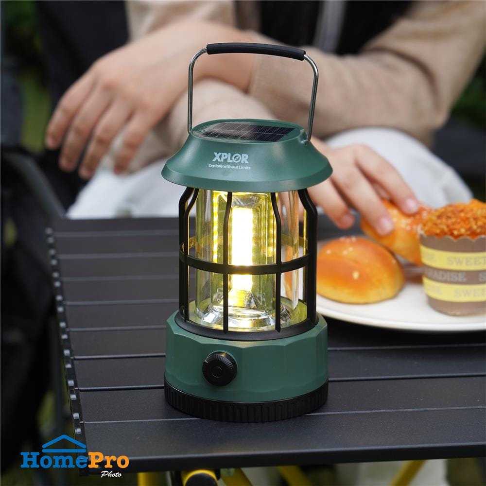 ตะเกียงแคมป์ปิ้ง SPRING SOLAR LED XPLOR สีเขียวเข้ม