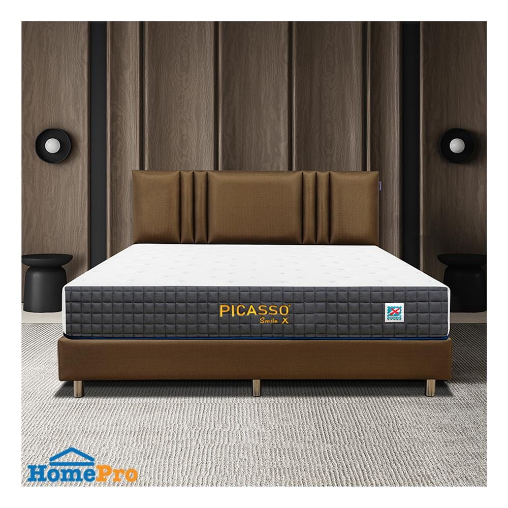 ที่นอนพ็อกเก็ตสปริง 5 ฟุต สุญญากาศ PICASSO รุ่น SMILE X พร้อมโซฟา COZY สีเขียว 1 ตัว