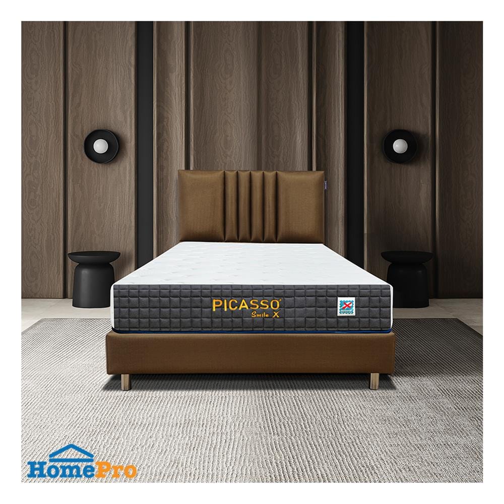 ที่นอนพ็อกเก็ตสปริง 3.5 ฟุต สุญญากาศ PICASSO รุ่น SMILE X พร้อมโซฟา COZY สีน้ำเงิน 1 ตัว