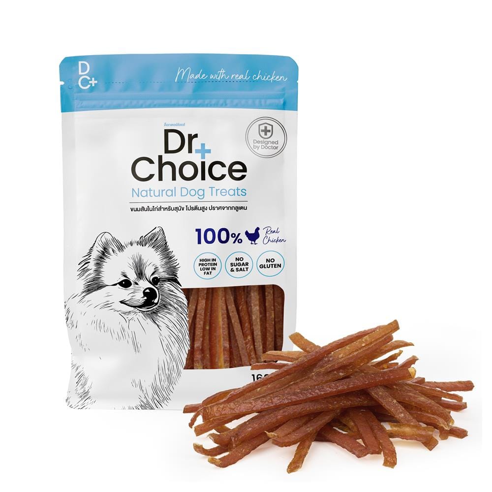ขนมสุนัข DR.CHOICE SOFT CHICKEN PIECES 160 ก.
