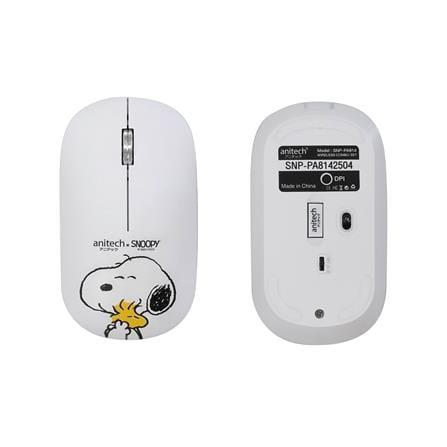 ชุดคีย์บอร์ดและเมาส์ไร้สาย ANITECH SNP-PA814 ลายสนูปปี้ สีขาว_5