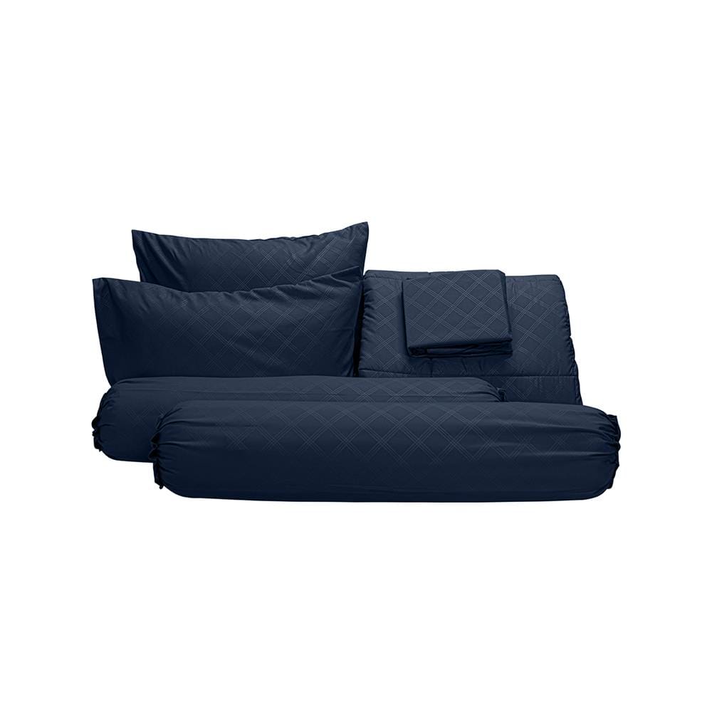 ชุดผ้าปูที่นอน 5 ฟุต (ชุด 6 ชิ้น) PICASSO BASIC ENJOY NAVY BLUE