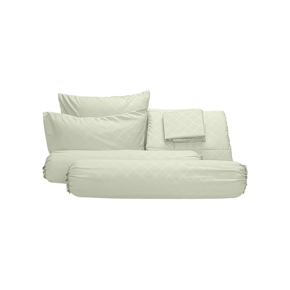 ชุดผ้าปูที่นอน 5 ฟุต (ชุด 6 ชิ้น) PICASSO BASIC ENJOY GREEN