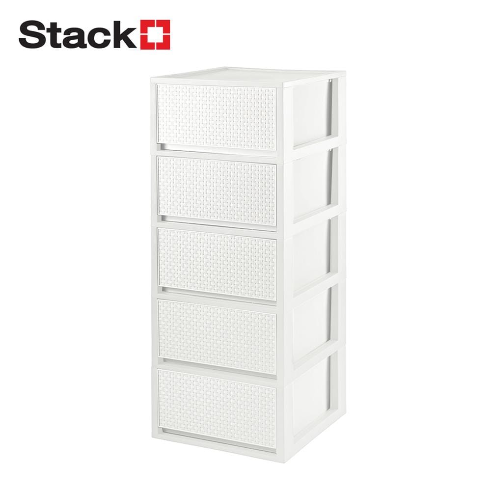 ตู้ลิ้นชัก 5 ชั้น STACKO SAAN 34.2x36.5x85.4 ซม. สีขาว