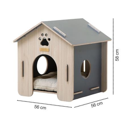 บ้านสัตว์เลี้ยง DR.CHOICE COZY HOME ELEGANT สีเทา_5
