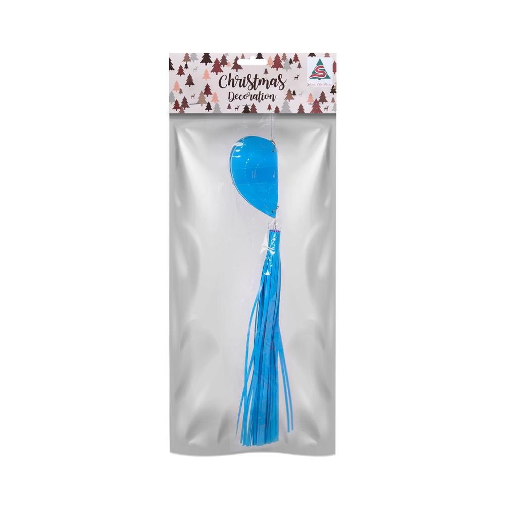 ของตกแต่ง หัวใจห้อยพู่ทูโทน SIAMXMAS 40 ซม. สีฟ้า