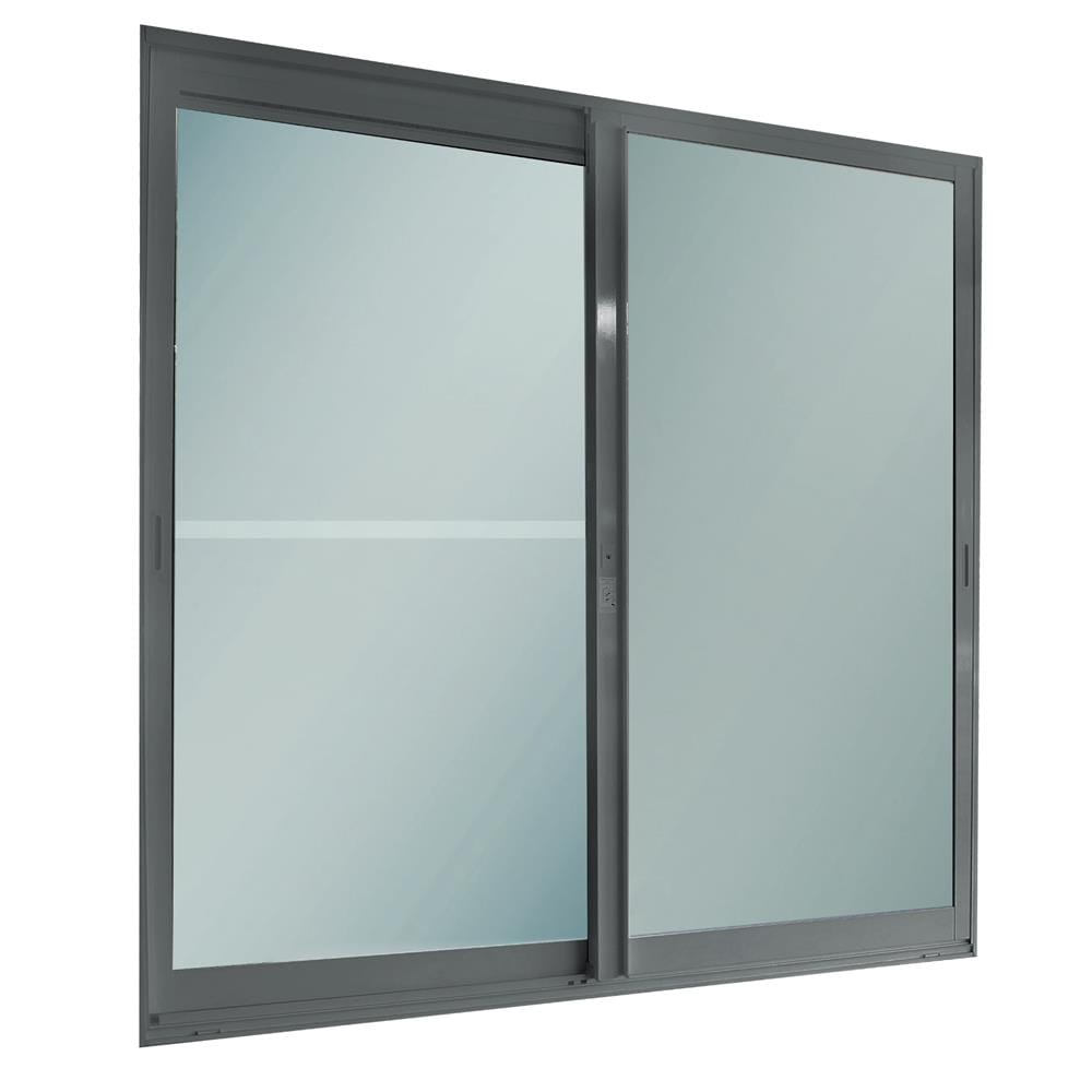 ประตูบานเลื่อน อะลูมิเนียม พร้อมมุ้งลวด SANKYOALUMI J-TRUST VENTILATION 200x205 ซม. สีเทา