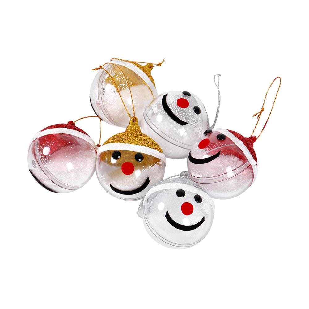 ชุดบอลตกแต่ง SIAMXMAS SNOW MAN 6 ซม. สีขาว (แพ็ก 6 ชิ้น)