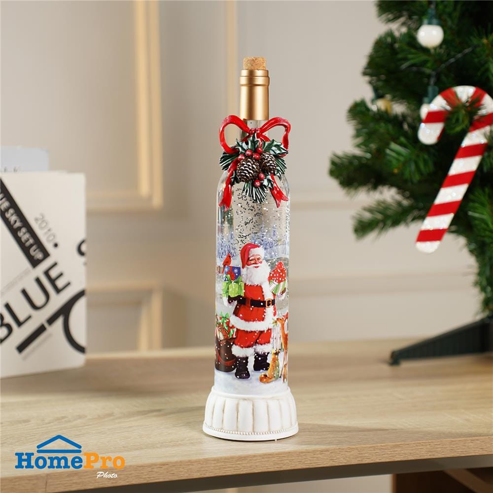 ของตกแต่งกล่องดนตรี SNAZZ SANTA BOTTLE 9.5x37.5 ซม. สีแดง