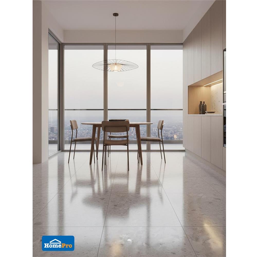 กระเบื้องพื้นพอร์ซเลน 60x60 ซม. COTTO เอลล่า เทา ซาติน PM 1.44 ซม.