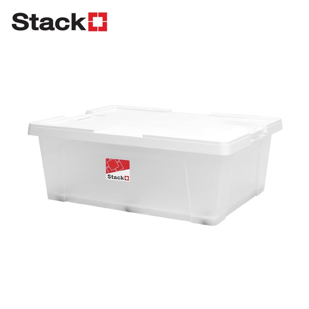 กล่องเก็บของ STACKO MORI SIZE L 85 ลิตร สีขาว/ใส_0