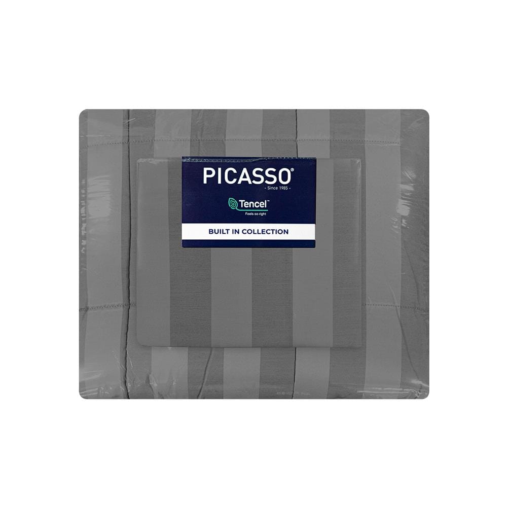 ชุดผ้าปูที่นอน 6 ฟุต (ชุด 6 ชิ้น) PICASSO TENCEL JASMINE สี BLACK