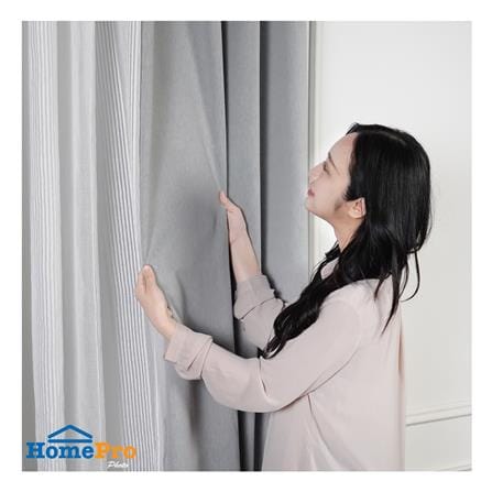 ผ้าม่าน EYELET HOME LIVING STYLE SOLID UV 130X160 ซม. สีเทา_4