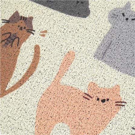 พรมเช็ดเท้าดักฝุ่น SNAZZ CAT VILL 45x75 ซม. สีครีม_2
