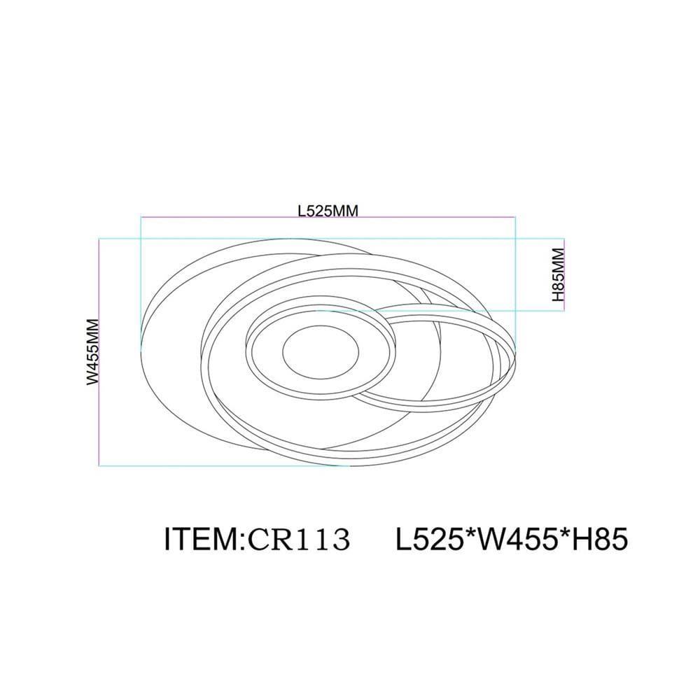 ไฟเพดาน LED CARINI CR113 20 นิ้ว 54 วัตต์ DAYLIGHT/COOL WHITE/WARM WHITE สีขาว