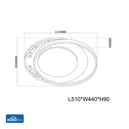 ไฟเพดาน LED CARINI CR122 20 นิ้ว 54 วัตต์ DAYLIGHT/COOL WHITE/WARM WHITE สีขาว_2