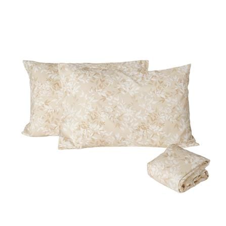 ชุดผ้าปูที่นอน 6 ฟุต (ชุด 3 ชิ้น) HOME LIVING STYLE DUO LEAFY สี BEIGE (แพ็กคู่)_1