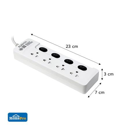 รางปลั๊กไฟ 4 ช่อง 4 สวิตช์ ELECKTA ET02-4402 10 แอมป์ 5 เมตร_4