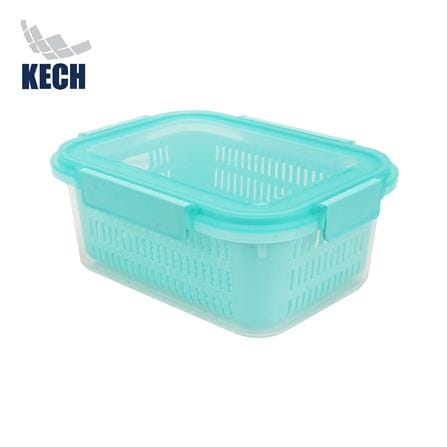 กล่องจัดเก็บในตู้เย็น KECH GRASSY 2,100 มล. สีเขียว/ใส_0