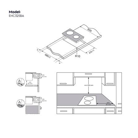 เตาฝัง+เครื่องดูดควัน ELECTROLUX EHC325BA+ECP6541B_6