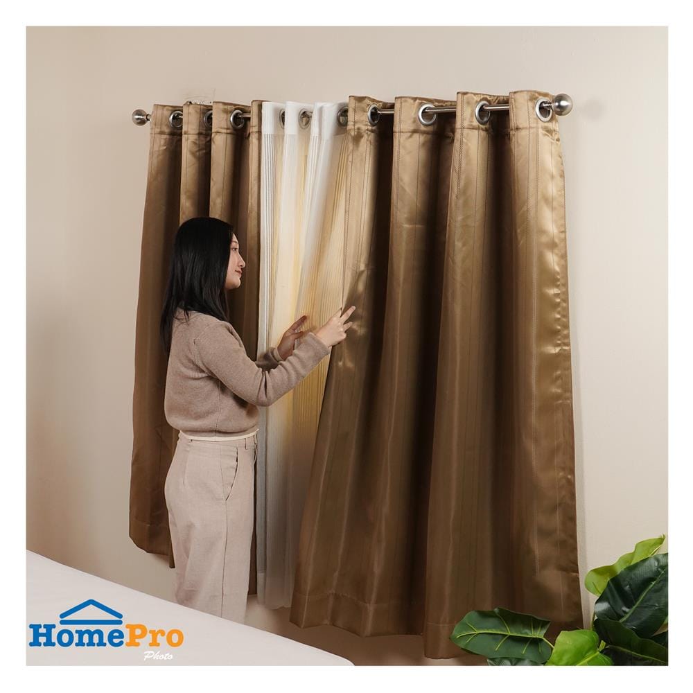 ผ้าม่าน EYELET HOME LIVING STYLE VIERA UV 140x160 ซม. สีน้ำตาล