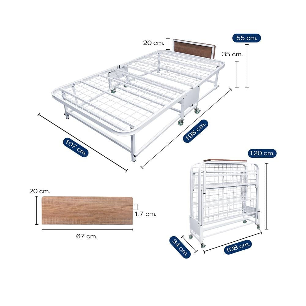 เตียงพับพร้อม TOPPER THAIBULL SSTPE245-105(TNR) สีขาว