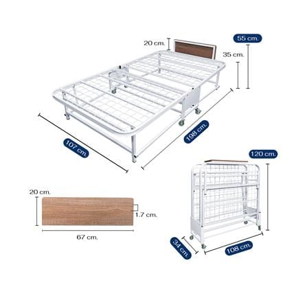 เตียงพับพร้อม TOPPER THAIBULL SSTPE245-105(TNR) สีขาว_7