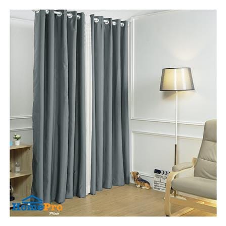 ผ้าม่าน EYELET HOME LIVING STYLE TADEO UV 160x220 ซม. สีเทา_3