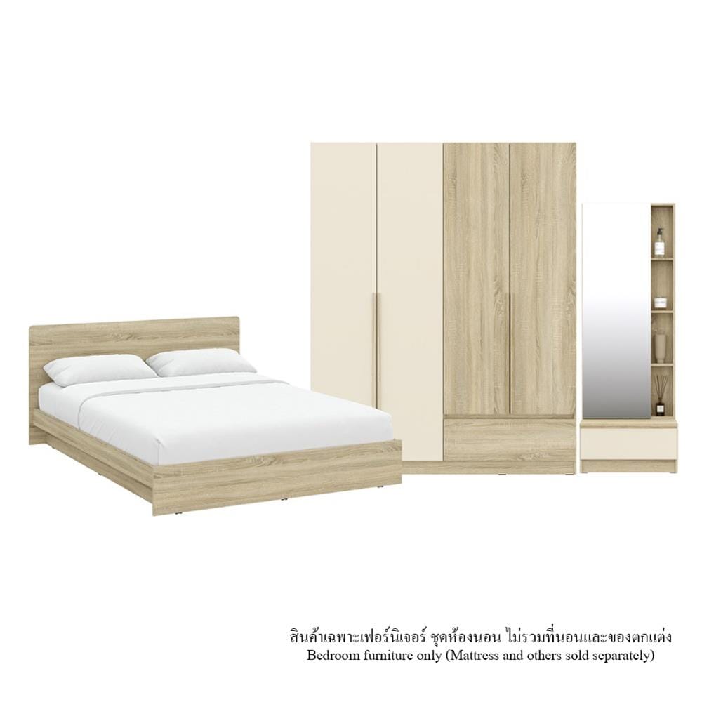 ชุดห้องนอน 6 ฟุต KONCEPT HANNIE 59063582 สีโซลิดโอ๊ค