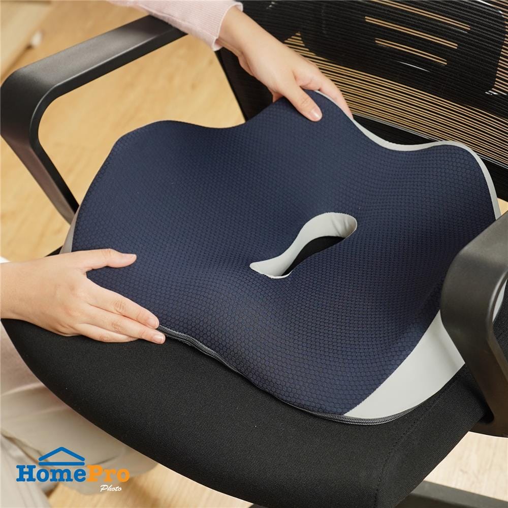 เบาะรองนั่ง HOME LIVING STYLE CLEO-H 17.5x14 นิ้ว สีน้ำเงิน/เทา