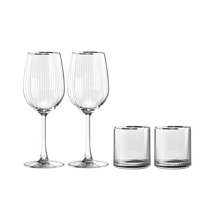ชุดแก้วไวน์ 350 มล. และแก้วน้ำ 355 มล. OCEAN GLASS ANNIVERSARY MADISON WH PLATINUM RIMMING_0