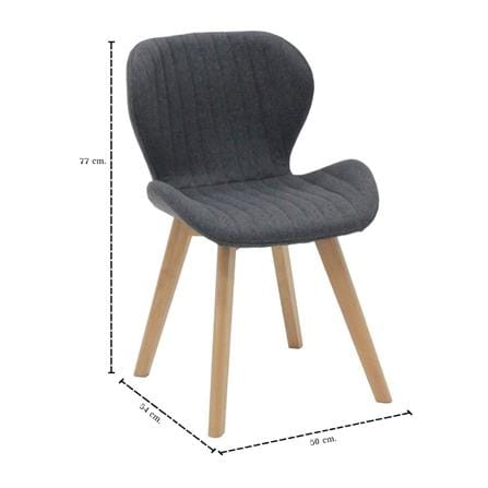 เก้าอี้ทานข้าว SB FURNITURE YEARLING 59062930 สีเทาเข้ม (ชุด 2 ตัว)_5