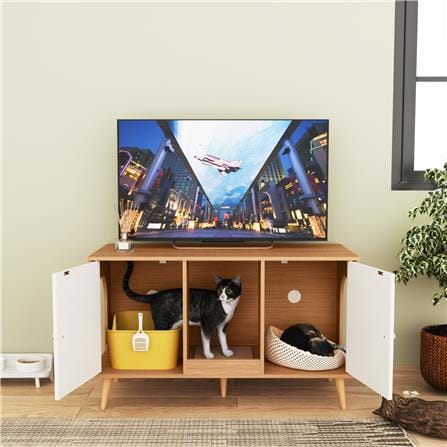 ตู้เตี้ย บานผสม TOMATO CATZ TC-CC-SB-01 110 ซม. สีโอ๊ค/ขาว_2