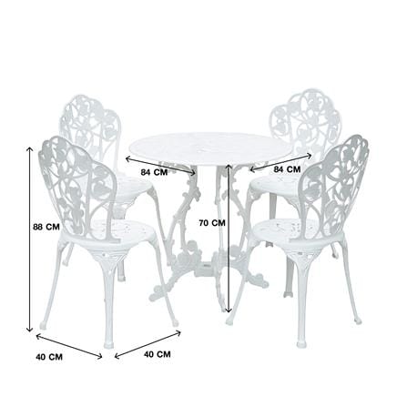 ชุดสนาม 4 ที่นั่ง AUNCHISAALLOY 84x84x70 ซม. สีขาว_2
