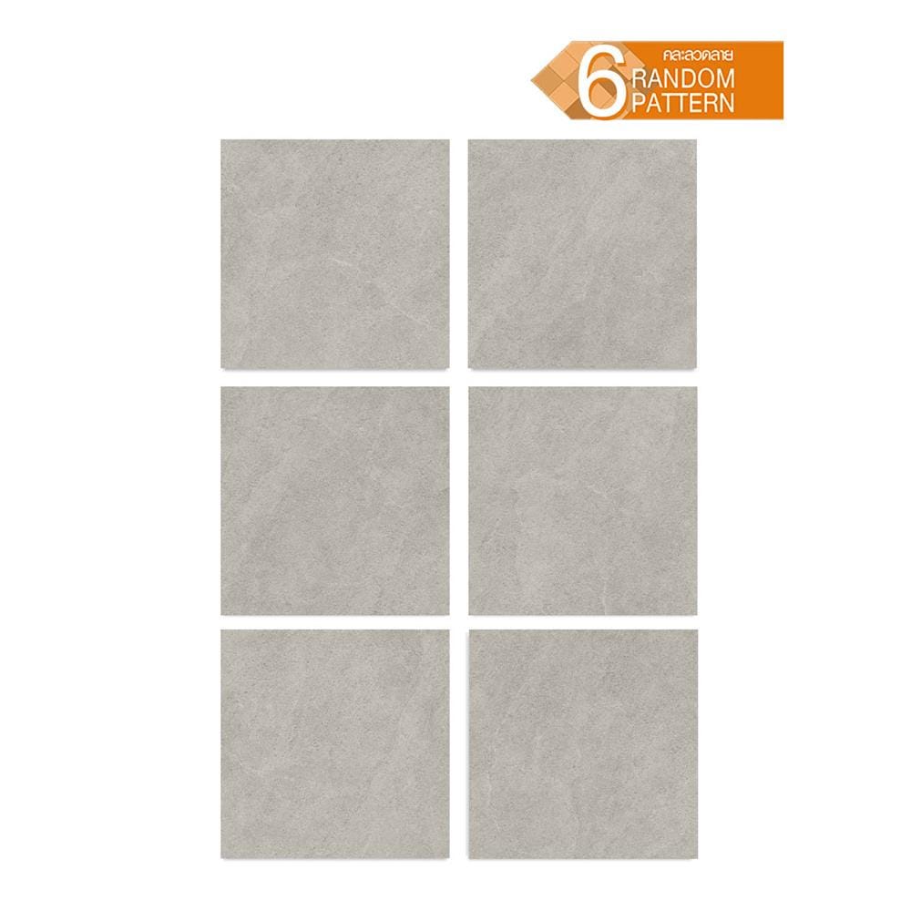 กระเบื้องพื้นพอร์ซเลน 60x60 ซม. COTTO พีโม วอร์ม เทา ซาติน PM 1.44 ตร.ม.