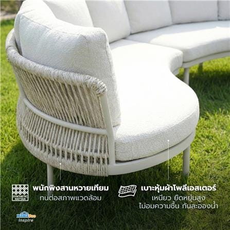 ชุดโซฟาสนามหวายเทียม 4 ที่นั่ง BENETTA CHLOE CURVE สีเบจ_6