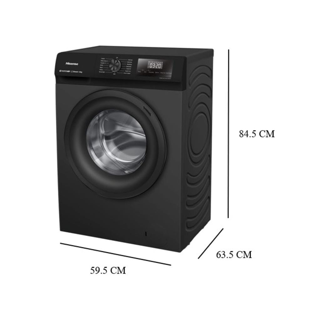 เครื่องซักผ้าฝาหน้า HISENSE WF120N1 12 กก. 1200RPM อินเวอร์เตอร์ สีดำ