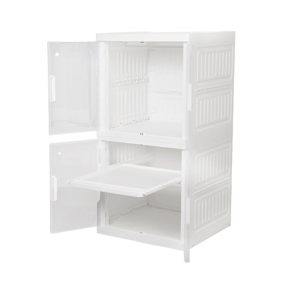 ตู้บานเปิด 2 ชั้น STACKO SNOWY 60x55x117 ซม. สีขาว