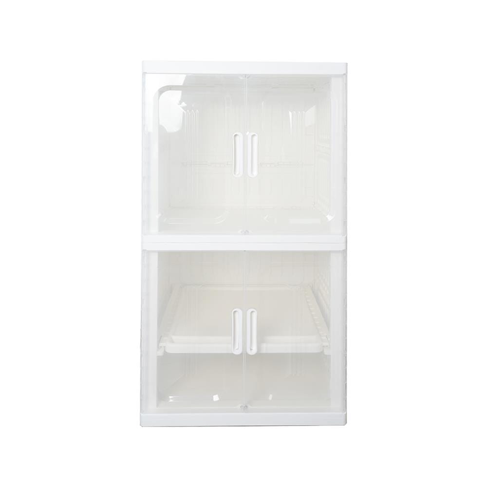 ตู้บานเปิด 2 ชั้น STACKO SNOWY 60x55x117 ซม. สีขาว