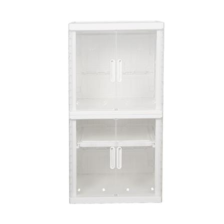 ตู้บานเปิด 2 ชั้น STACKO SNOWY 60x55x117 ซม. สีขาว_0