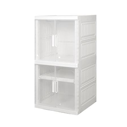 ตู้บานเปิด 2 ชั้น STACKO SNOWY 60x55x117 ซม. สีขาว_1