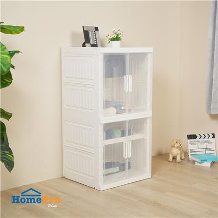 ตู้บานเปิด 2 ชั้น STACKO SNOWY 60x55x117 ซม. สีขาว_4