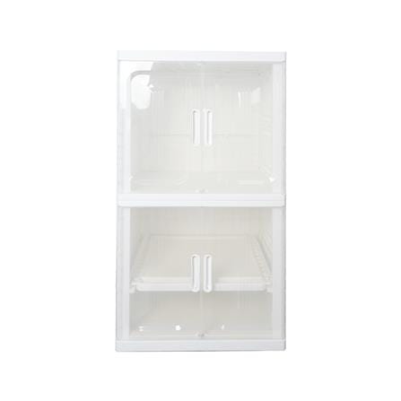ตู้บานเปิด 2 ชั้น STACKO SNOWY 60x55x117 ซม. สีขาว_0