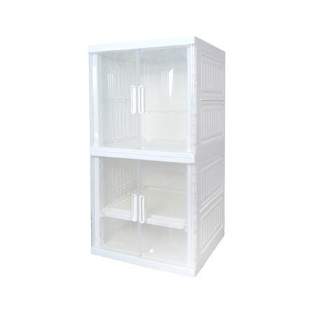 ตู้บานเปิด 2 ชั้น STACKO SNOWY 60x55x117 ซม. สีขาว_1