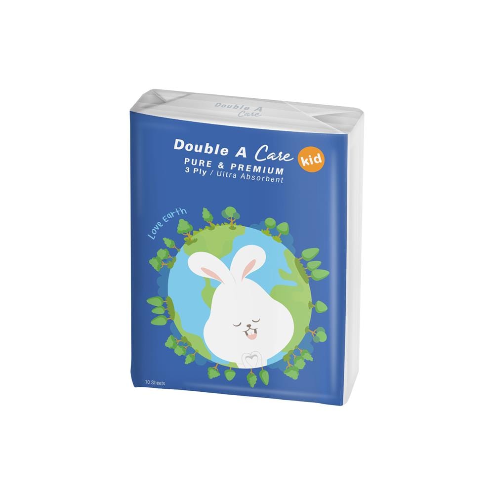 กระดาษเช็ดหน้า DOUBLE A CARE MINI POCKET CUTIE 10แผ่น แพ็ก 12 ชิ้น