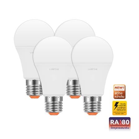 หลอด LED LAMPTAN A60 BULB 13 วัตต์ COOL WHITE E27 (แพ็ก 4 ชิ้น)_0